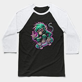 Hardcore Monkey | Skater Monkey | Monkey Art | Cool Monkey | Graffiti Monkey Baseball T-Shirt